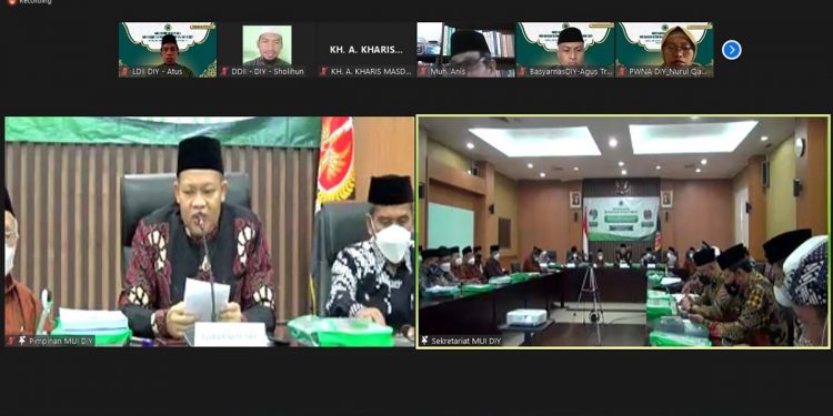 DPW LDII DIY hadiri Musda X MUI DIY secara daring. Foto: Kiriman Daerah.