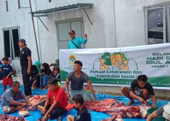 LDII Asahan Kurbankan Puluhan Hewan Ternak Saat Idul Adha