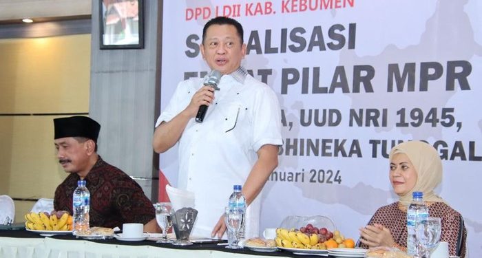 Ketua MPR RI Bambang Soesatyo mengadakan sosialisasi “Empat Pilar Kebangsaan” di hadapan warga LDII Kebumen. Foto: LINES.