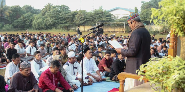 PC LDII Cikarang Selatan menggelar salat Idul Adha yang dihadiri Kanit Bimas Polsek Cikarang Selatan AKP Wahyudianto, perwakilan Kecamatan, serta Bhabinkamtibmas setempat. Foto: LINES.