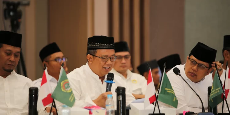 Ketua DPW LDII Lampung, M Aditya, saat Rakornas LDII pada Minggu (22/9) di Grand Ballroom Minhajurrosyidin, Jakarta. Foto: LINES