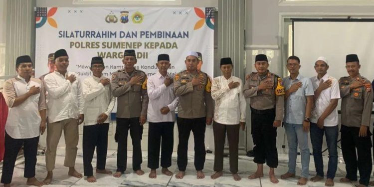 Polres Sumenep menghadiri kegiatan silaturrahim dan pembinaan bersama 750 warga LDII Kabupaten Sumenep. Foto: LINES