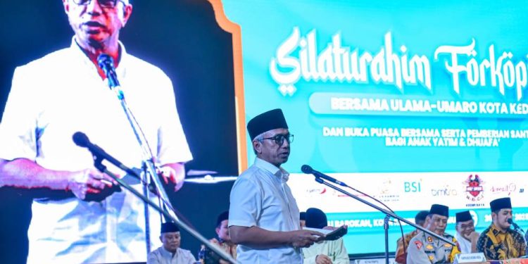 Wakil Wali Kota Kediri KH Qowimudin Thoha (Gus Qowim) saat menghadiri Silaturrahim Forkopimda di Ponpes Wali Barokah. Foto: LINES.