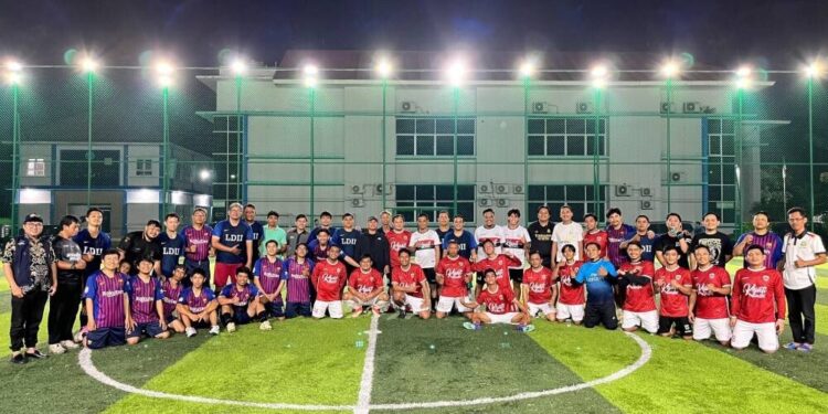 DPW LDII Sulawesi Selatan dan Kejaksaan Tinggi Sulawesi Selatan menggelar mini soccer. Foto: LINES.