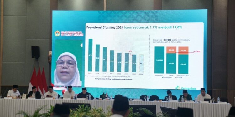 Direktur Pelayanan Kesehatan Keluarga Kemenkes, Lovely Daisy menjadi pembicara di Rakornas III LDII. Foto: LINES.