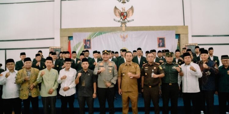 Bupati Boyolali Agus Irawan membuka acara pengukuhan pengurus DPD LDII Kabupaten Boyolali masa bakti 2025–2030. Foto: LINES.
