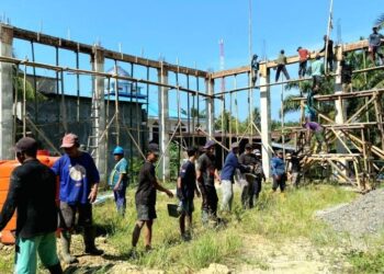 Bangun Gedung Serbaguna, Warga LDII Pasangkayu Semangat Gotong Royong