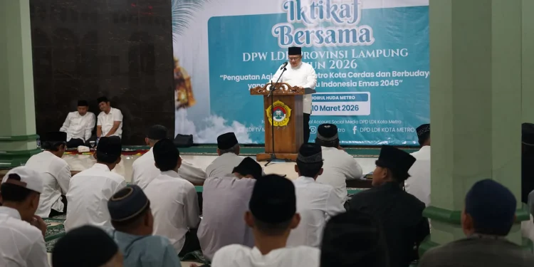 DPW LDII Lampung menghelat itikaf bersama, yang diikuti 603 masjid dan 21 pondok pesantren se-Lampung. Foto: LINES