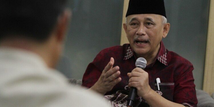 Ketua DPP LDII KH Christanto Santoso saat konferensi pers jelang Munas X LDII. Foto: LINES.