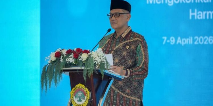 Menteri Haji Irfan Yusuf menjadi pembicara di Munas X LDII 2026. Foto: LINES.