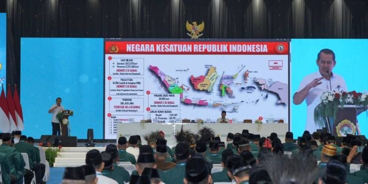 Kasubdit 3 Ditjen Sosial Budaya Baintelkam Polri, Kombes Pol. Agus Andrianto pada Munas X LDII 2026. Foto: LINES.