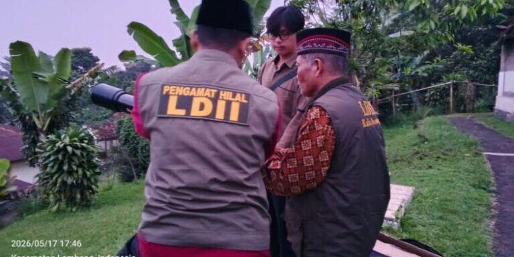 Tim Rukyatul Hilal DPD LDII Kabupaten Bandung berpartisipasi pemantauan hilal. Foto: LINES.
