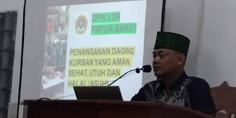 PC LDII Distrik Manokwari Barat, Kabupaten Manokwari, menggelar sosialisasi penyembelihan hewan kurban. Foto: LINES.