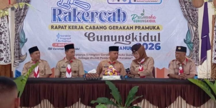 Gerakan Pramuka Kabupaten Gunungkidul menggelar Rapat Kerja Cabang 2026. Foto: LINES.