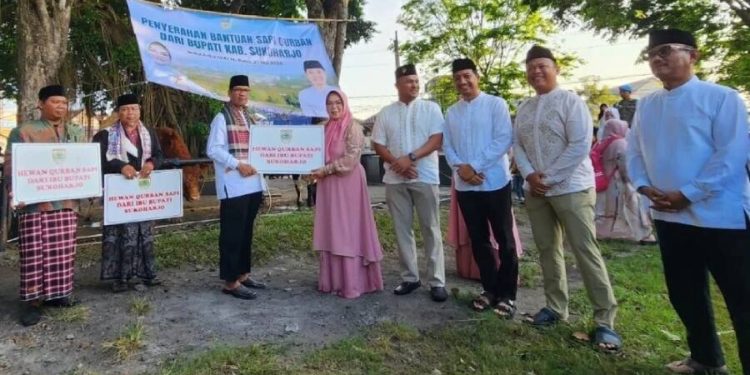 Pemerintah Kabupaten Sukoharjo menyalurkan bantuan hewan kurban kepada LDII Sukoharjo. Foto: LINES.