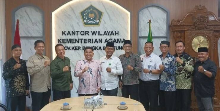 DPW LDII Kepulauan Bangka Belitung (Babel) silaturahim dengan Plt Kepala Kantor Wilayah (Kakanwil) Kemenag Babel. Foto: LINES.