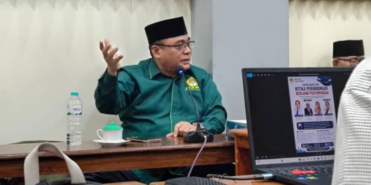 Ketua DPW LDII Jawa Timur saat memberikan konsolidasi organisasi. Foto: LINES.