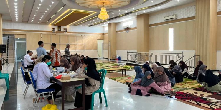 Ponpes Baitul Qudus bekerjasama dengan UPTD Puskesmas Dersalam. Foto: LINES.