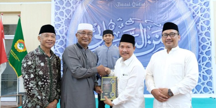 Pondok Pesantren Baitul Qudus naungan DPD LDII Kabupaten Kudus bersama PC LDII Kecamatan Bae menggelar Khataman Pengajian Hadits Sunan An-Nasa’i. Foto: LINES