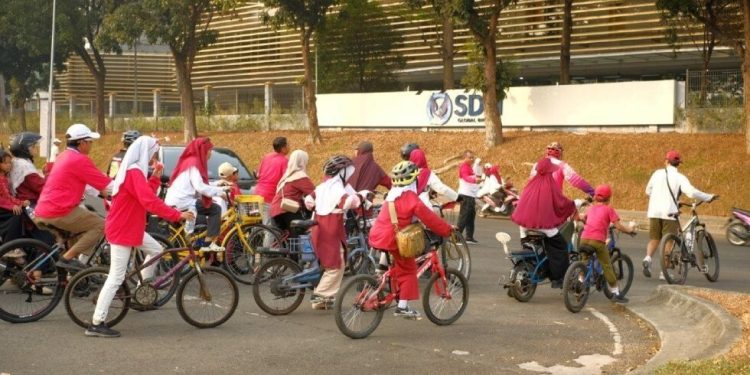 PC LDII Ciputat menggelar Fun Bike. Foto: LINES.