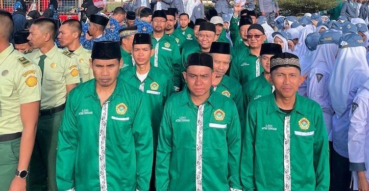 DPD LDII Aceh Tengah mengikuti upacara HUT ke-81 RI. Foto: LINES.