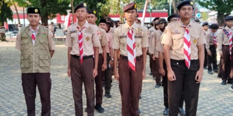 Sako Sekawan Persada Nusantara (SPN) Pemalang naungan DPD LDII Pemalang mengikuti upacara Hari Pramuka ke-65. Foto: LINES