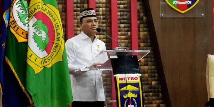 Wali Kota Metro Bambang Iman Santoso saat membuka Musda VI LDII Kota Metro. Foto: LINES.